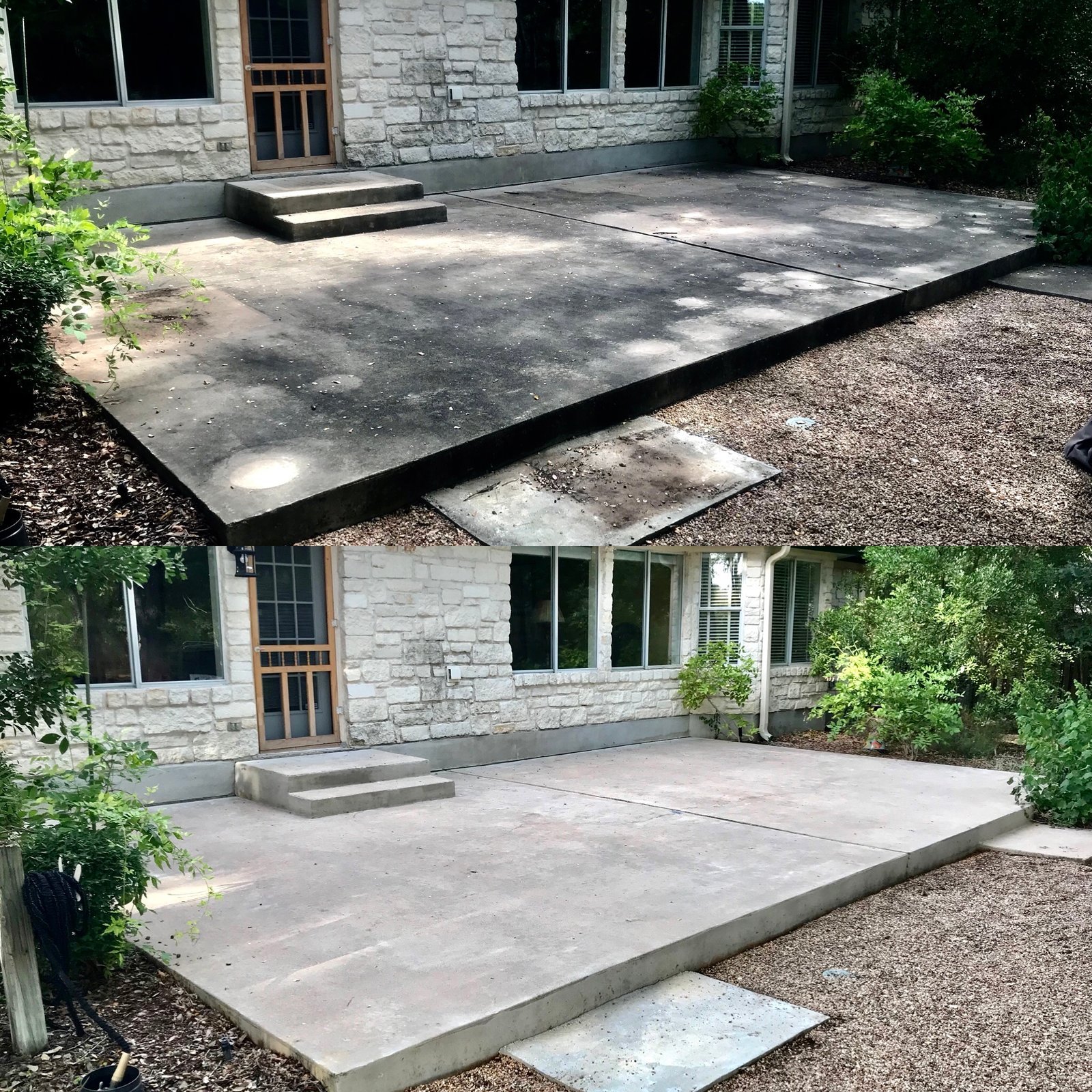 Driveway and patio cleaning – power washing results